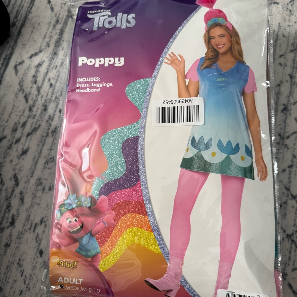 Trolls Poppy Adult Costume - Pink and Blue
